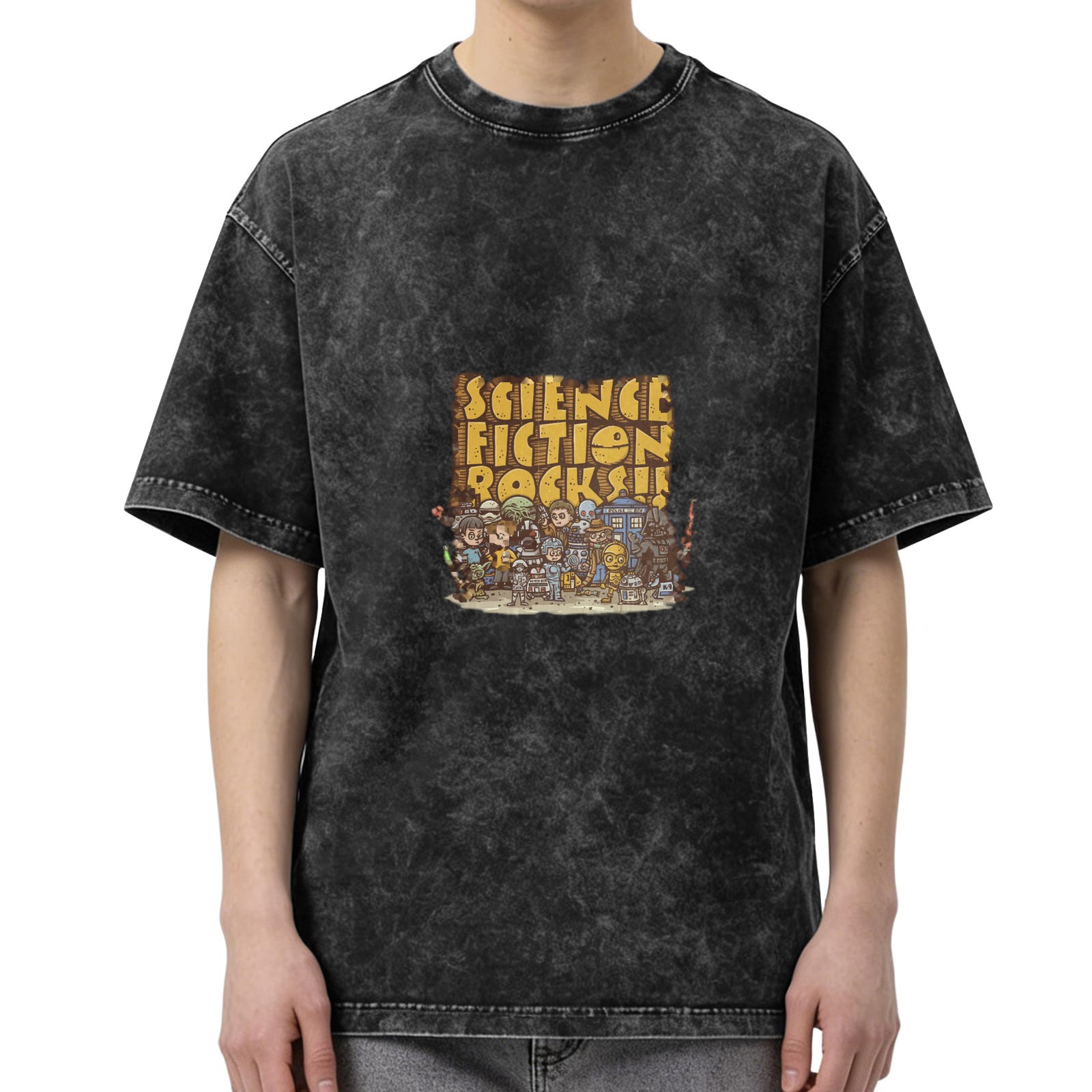 Science Fiction Rocks! Vintage Wash Graphic T-Shirt