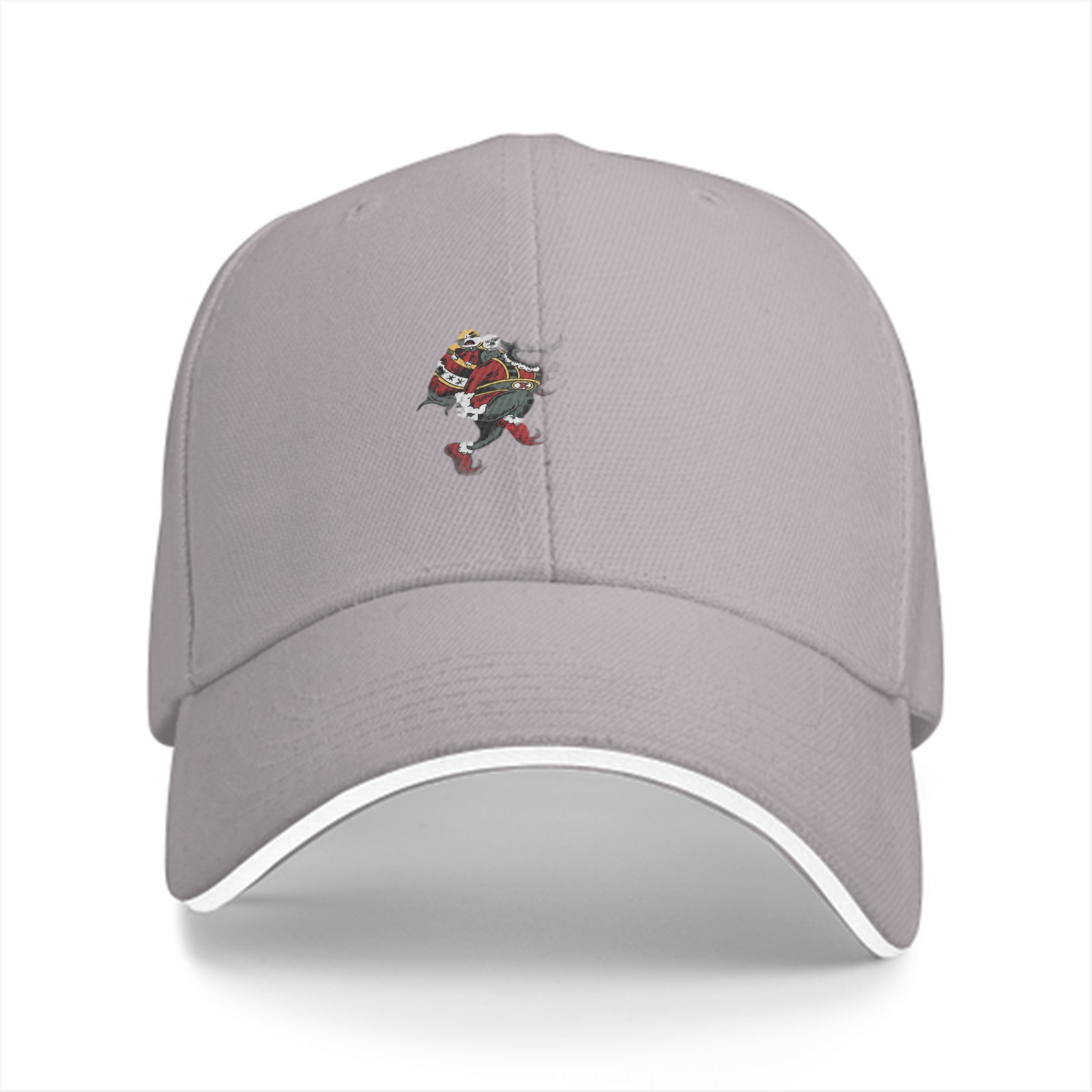 Black baseball cap with festive Santa Claus graphic