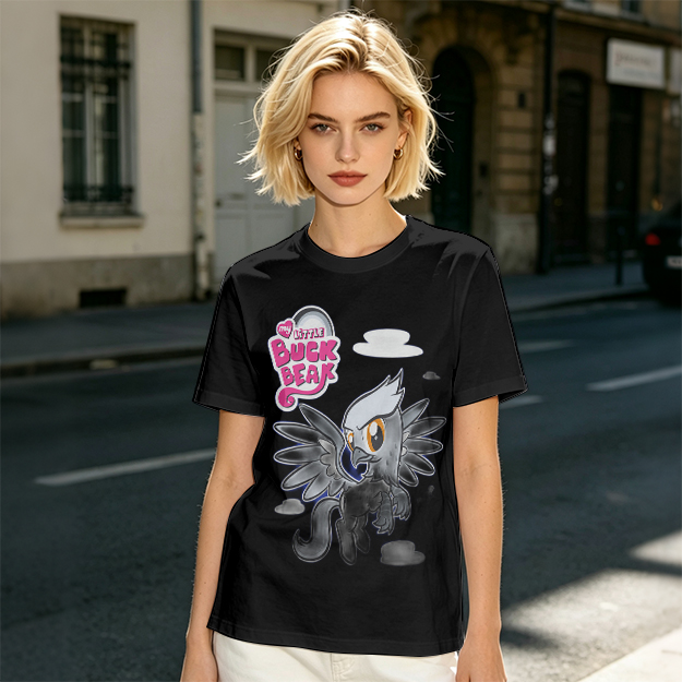 Olive T-Shirt Featuring Buck Beak Griffin Character Art