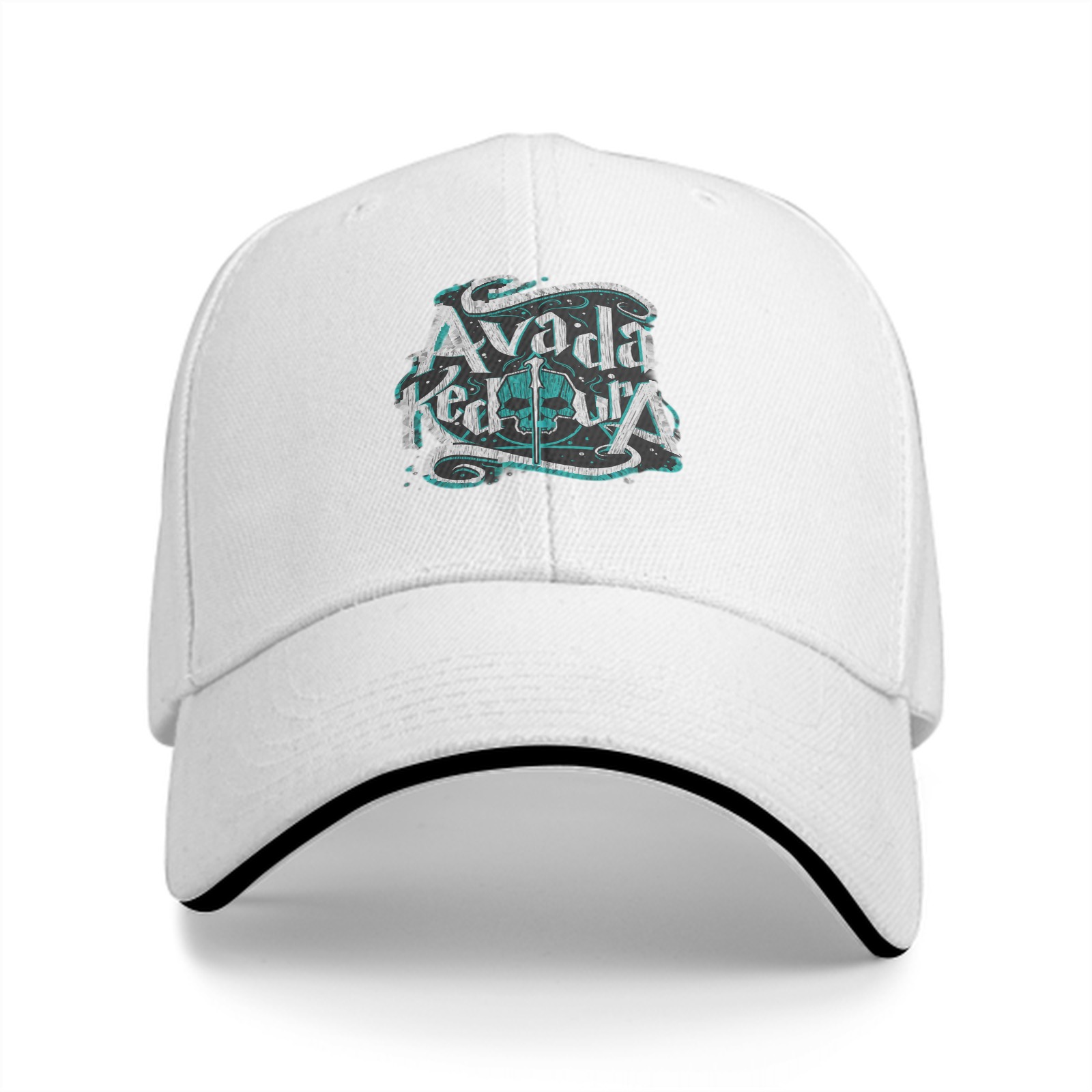 Black baseball cap with Avada Kedavra spell graphic