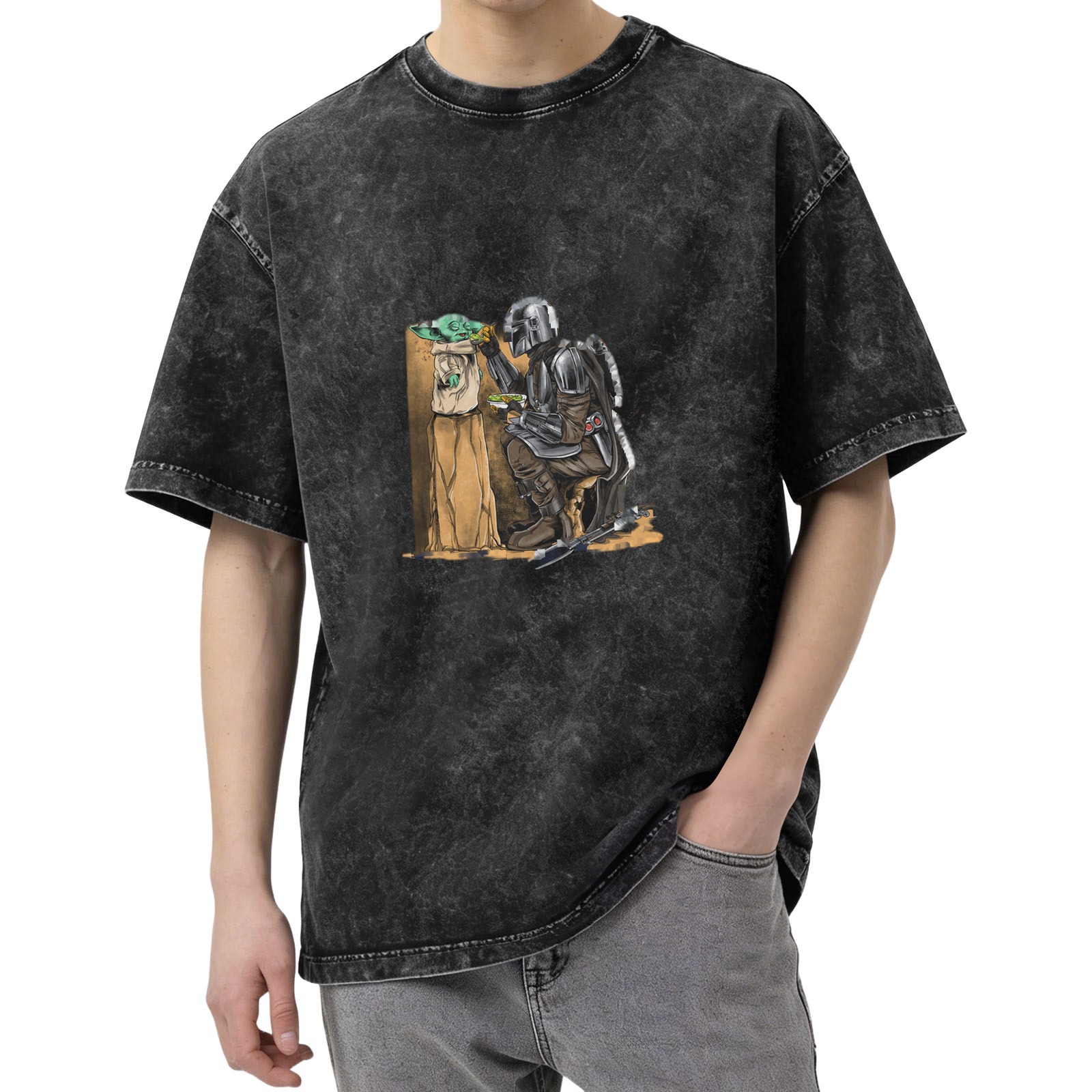 Star Wars The Mandalorian & Grogu Graphic Vintage Wash T-shirt