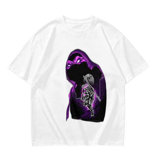 Olive T-Shirt With Purple Ninja Turtle Night Graphic Print