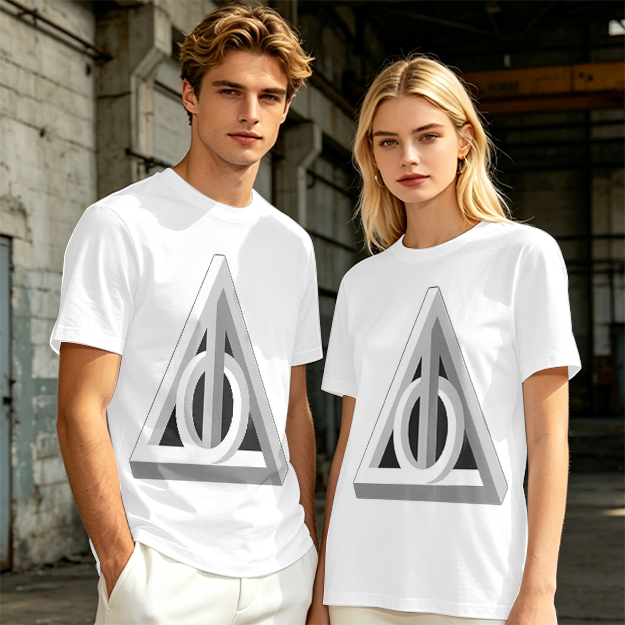 Olive T-shirt with 3D Deathly Hallows Symbol Print