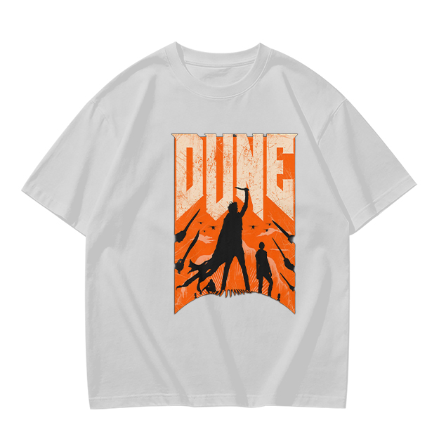 Dune Themed Silhouette Graphic Print Olive T-Shirt
