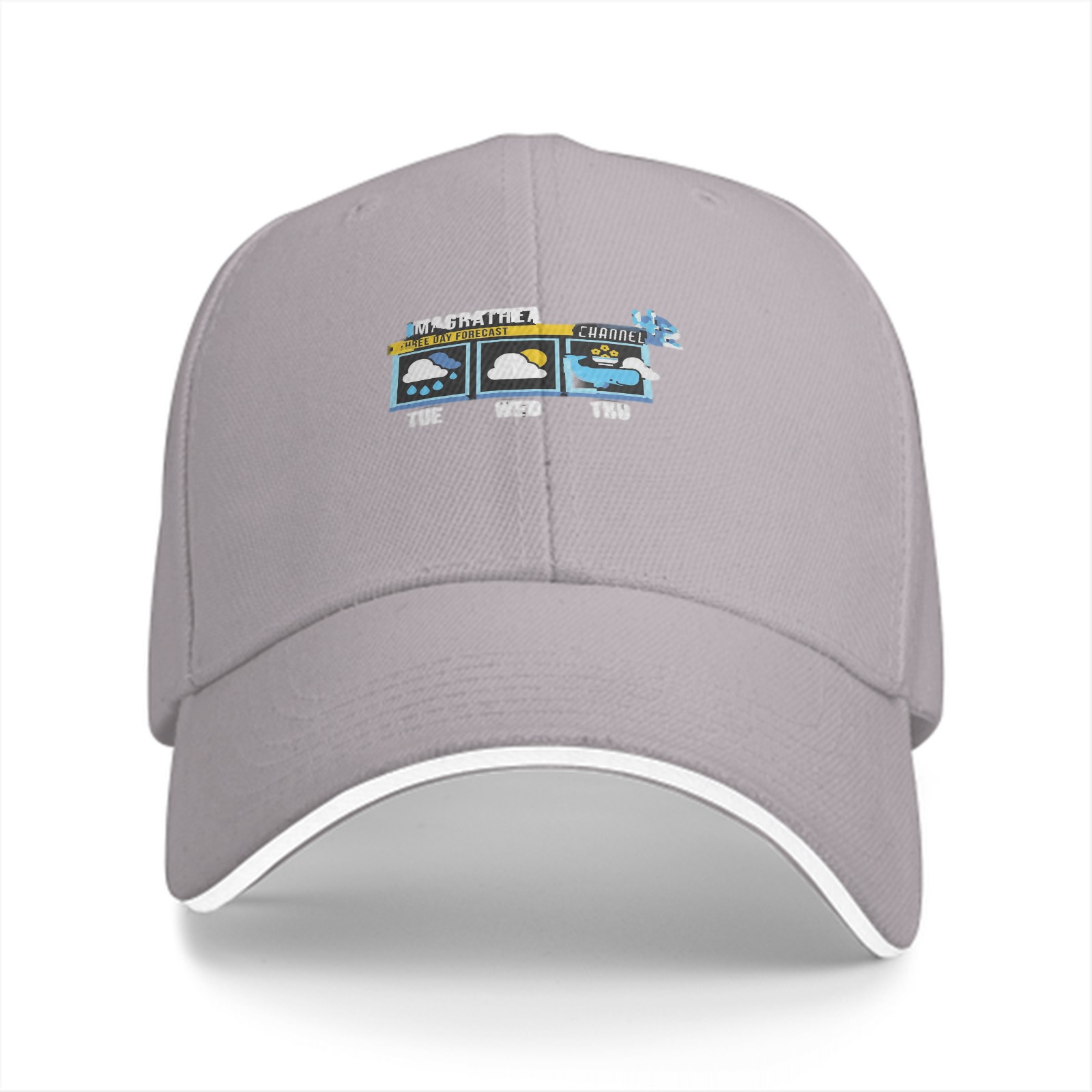 Black baseball cap with weather forecast graphic print