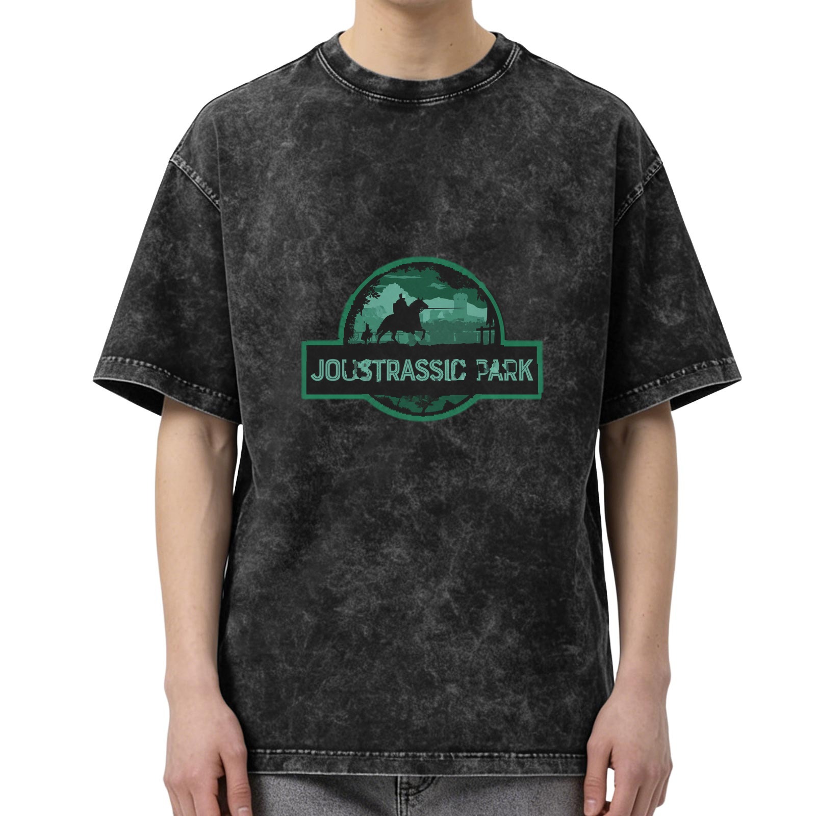 Joustrassic Park Dinosaur Knight Graphic Vintage T-Shirt