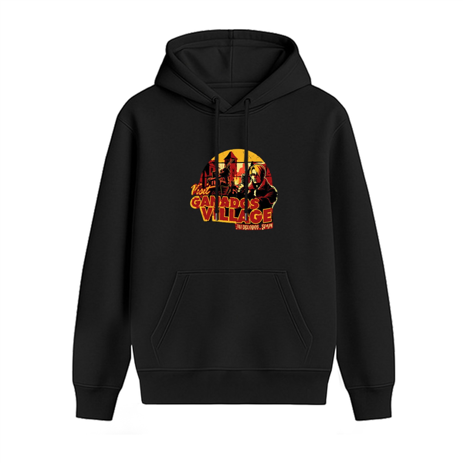 Visit Ganados Village Horror Themed Black Hoodie