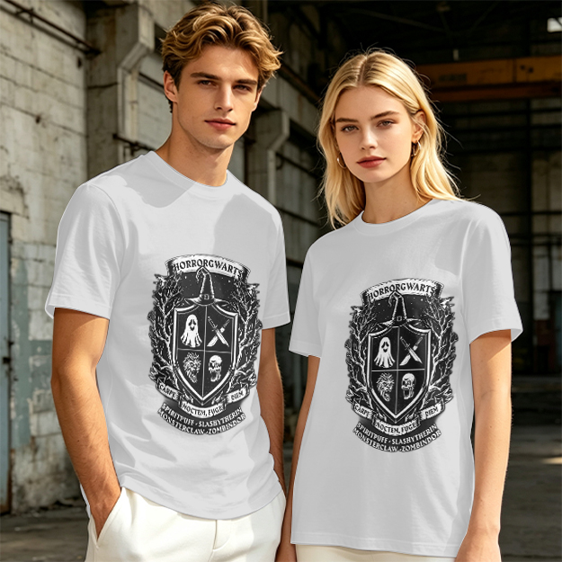 Horrorgwarts Crest Graphic Olive T-Shirt