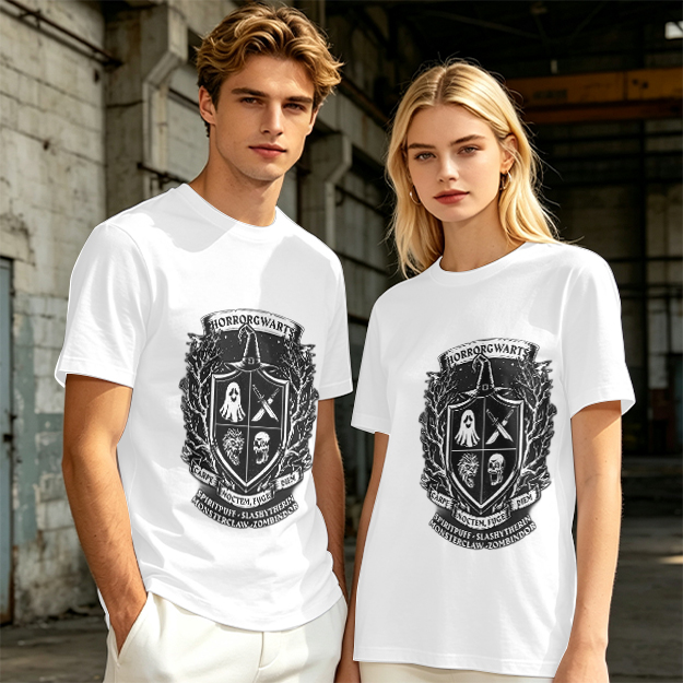 Horrorgwarts Crest Graphic Olive T-Shirt