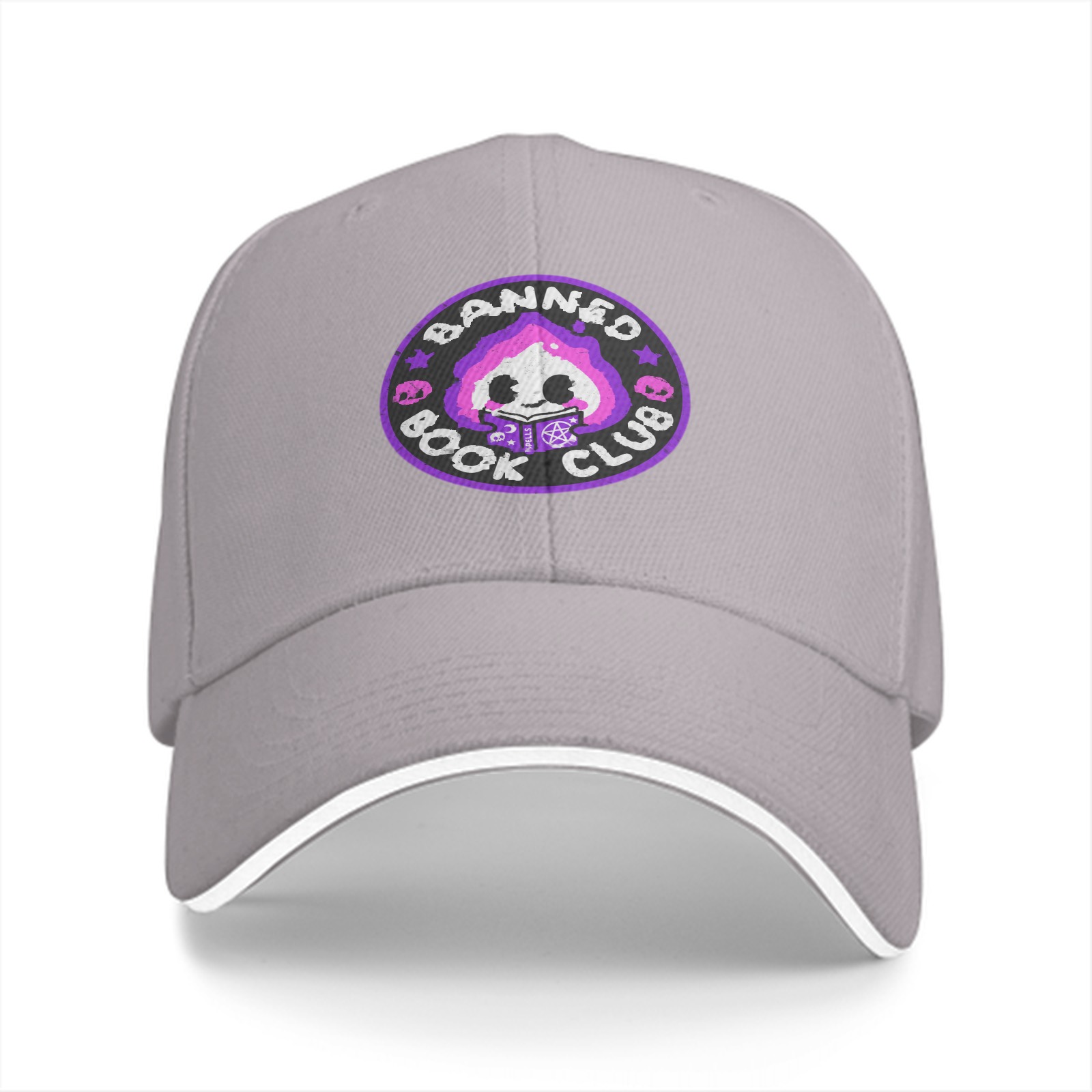 Black baseball cap with Banned Book Club graphic design