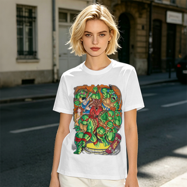 Olive Green Teenage Mutant Ninja Turtles Group Graphic T-Shirt