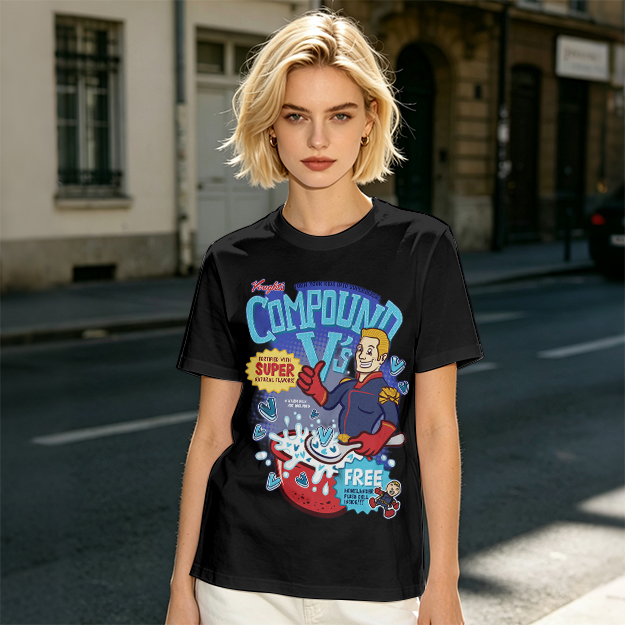 Compound V's Cereal Themed Superhero Graphic T-Shirt