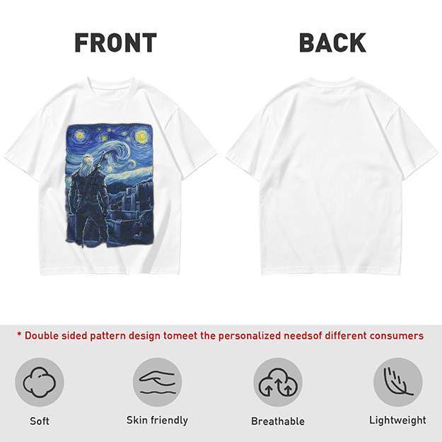 Olive T-Shirt With Starry Night Witcher Art Print