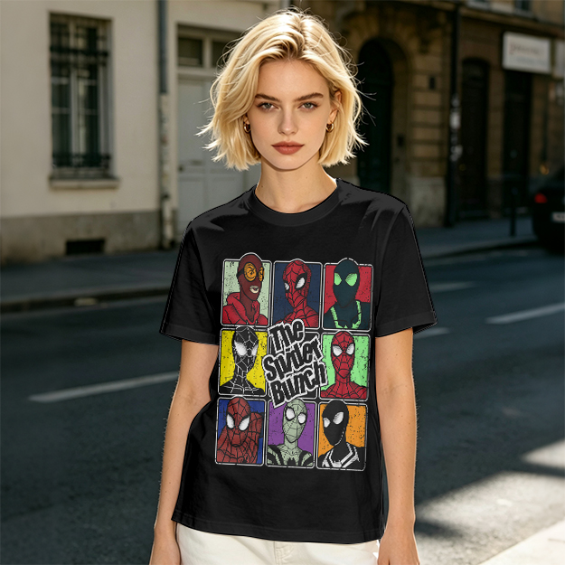 Olive T-Shirt Featuring The Spider Bunch Multiverse Character Art