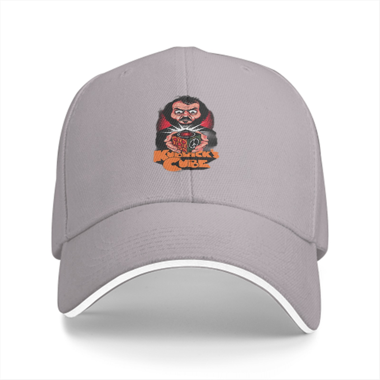 Black Baseball Cap with Kubrick's Cube Graphic Print