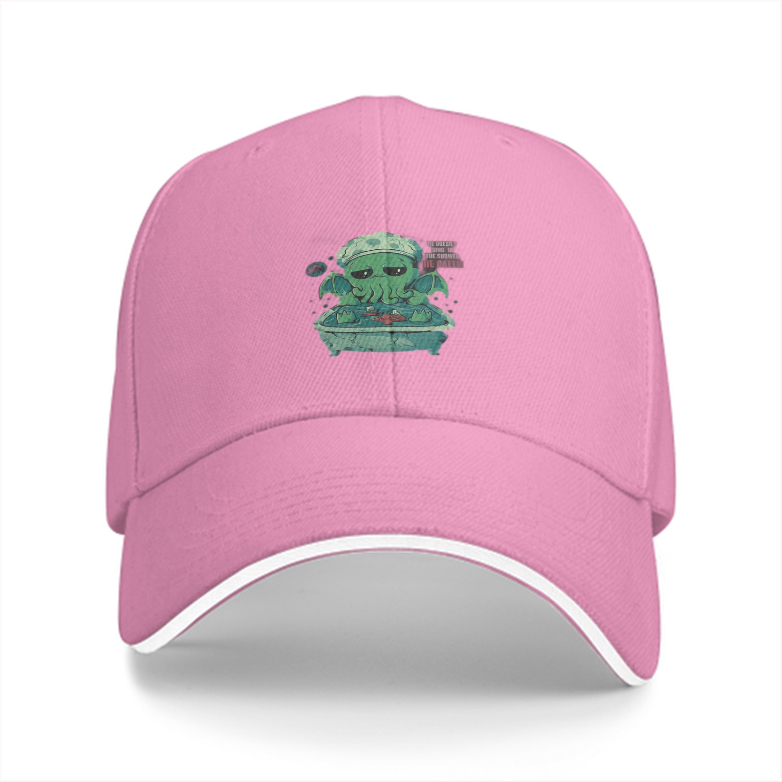 Black baseball cap with Cthulhu bathing graphic