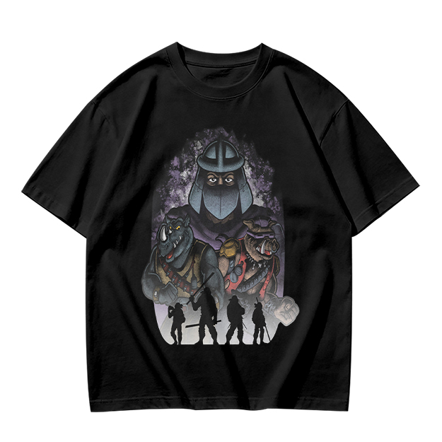 Olive T-Shirt with Teenage Mutant Ninja Turtles Villains Print