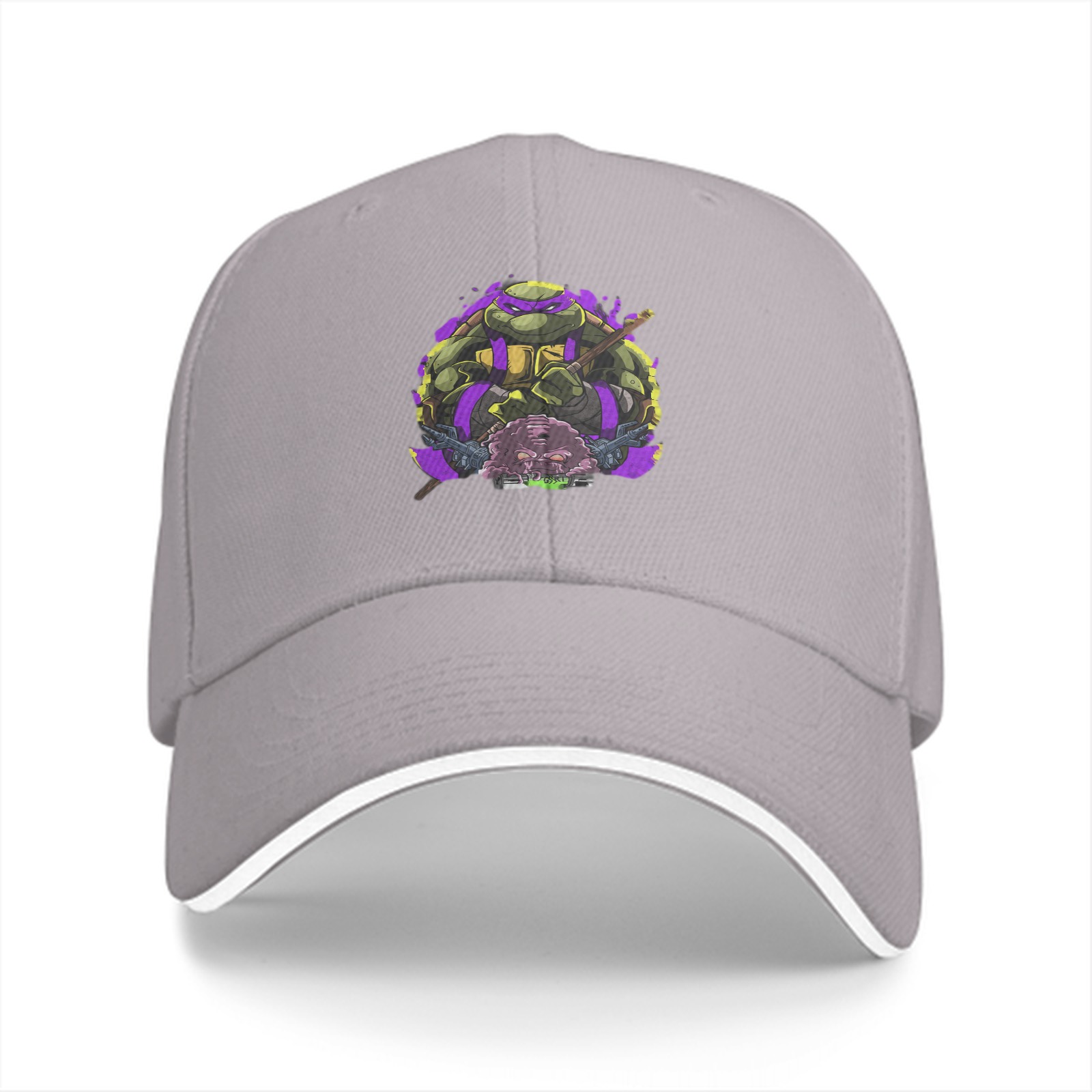 Black Baseball Cap With Purple Ninja Turtle Graphic