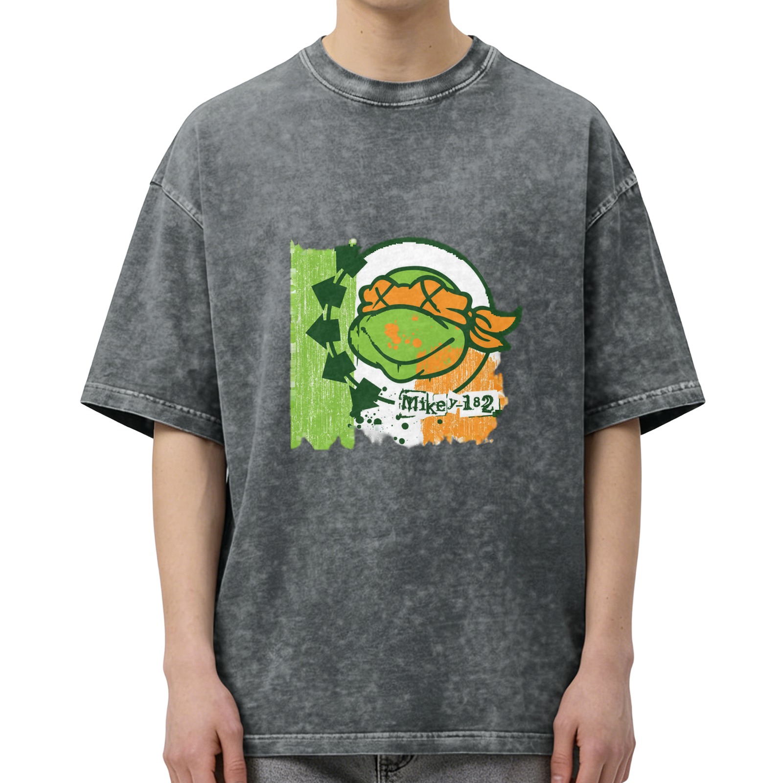 Teenage Mutant Ninja Turtles Mikey Graphic Acid Wash T-Shirt