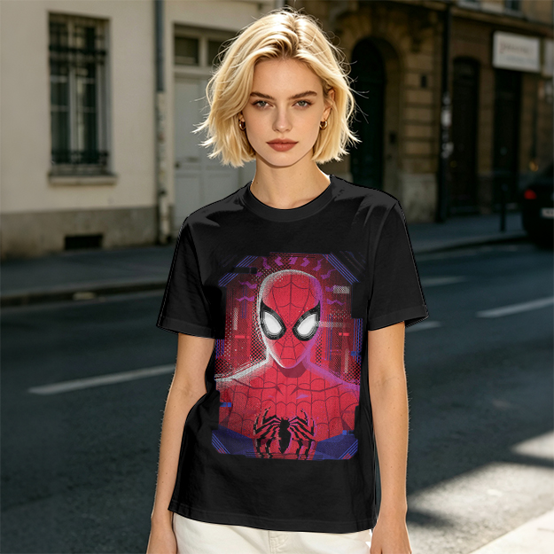 Olive Green Spider-Man Graphic Short Sleeve T-Shirt