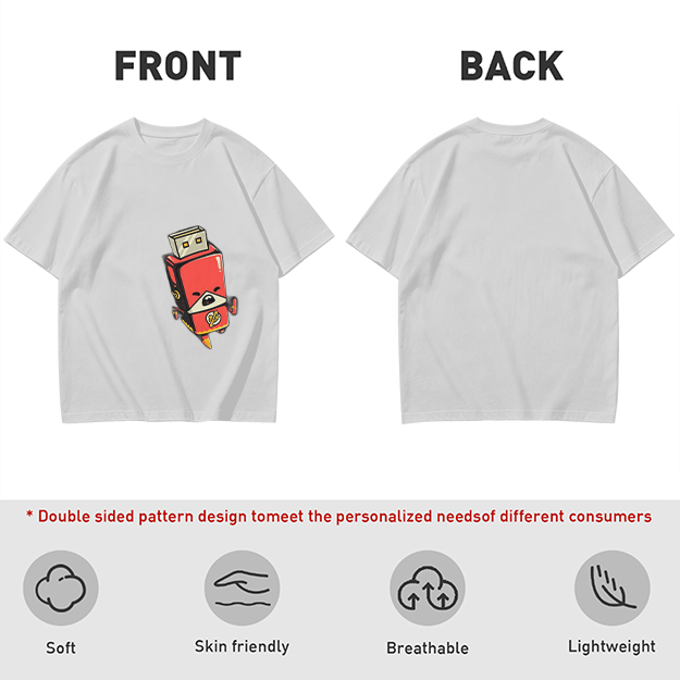 Olive T-Shirt With Cartoon USB Flash Drive Character Print
