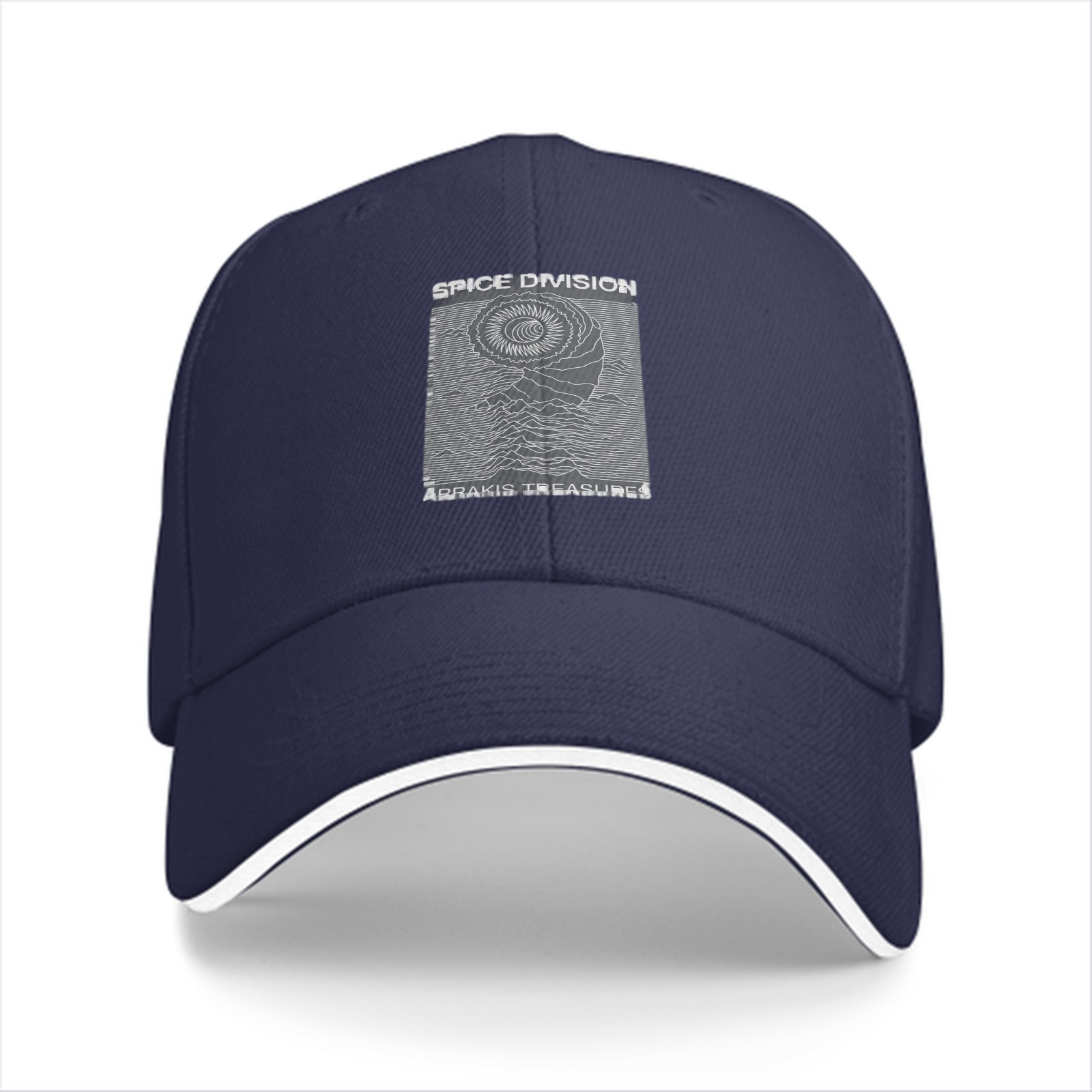 Black baseball cap with Spice Division Arrakis Treasures graphic