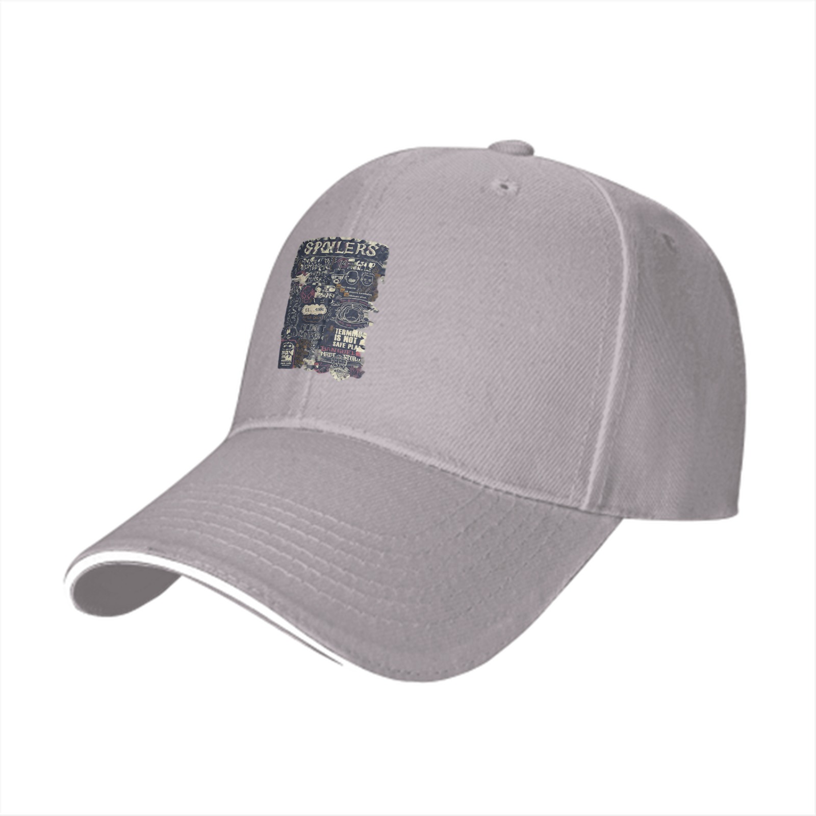 Black Baseball Cap With Spoilers Themed Graphic Print