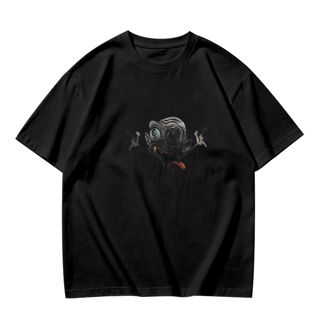 Olive Green T-Shirt With Crazy Cartoon Monster Print