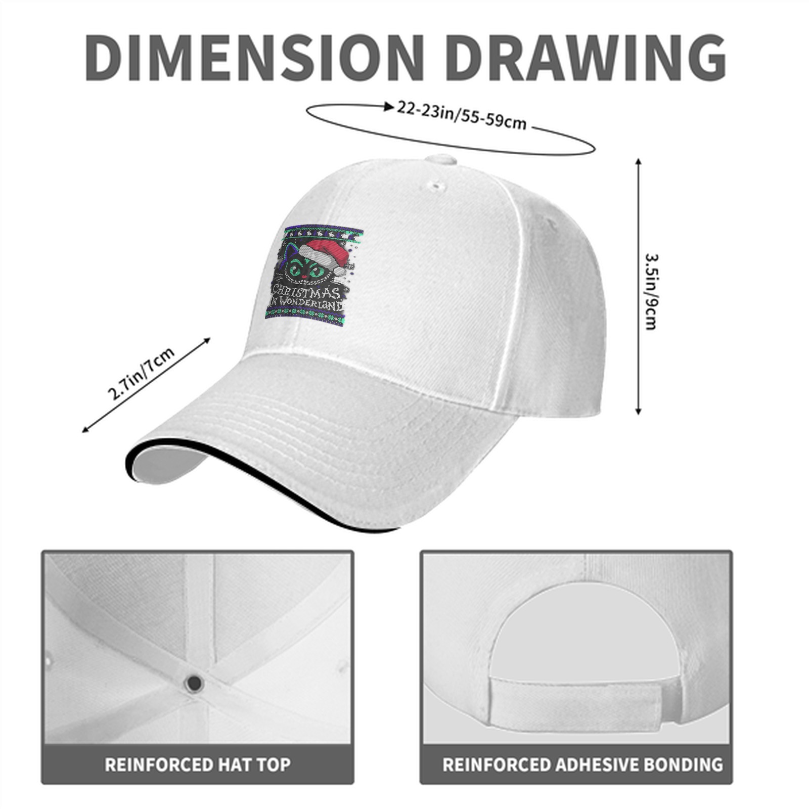 Christmas In Wonderland Cat Santa Hat Baseball Cap