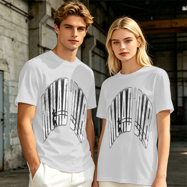 Olive green graphic t-shirt with arched distressed text print