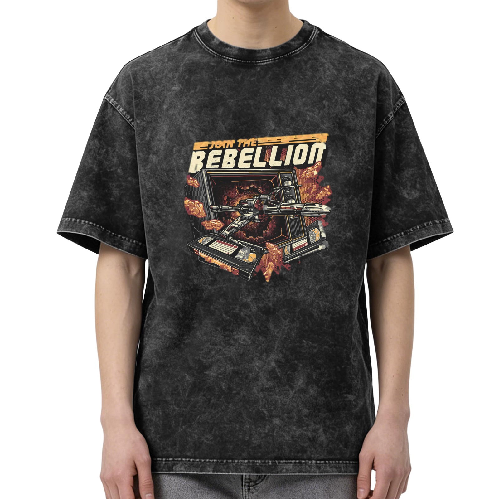 Join The Rebellion Vintage Washed Graphic T-Shirt