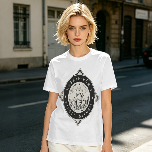 Olive Green T-Shirt with Khazad-dum's Finest Mithril Print