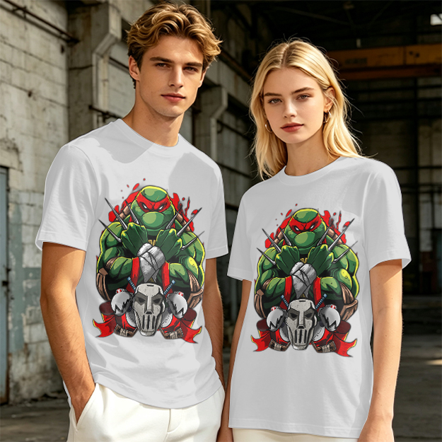 Olive T-Shirt Featuring Raphael the Teenage Mutant Ninja Turtle