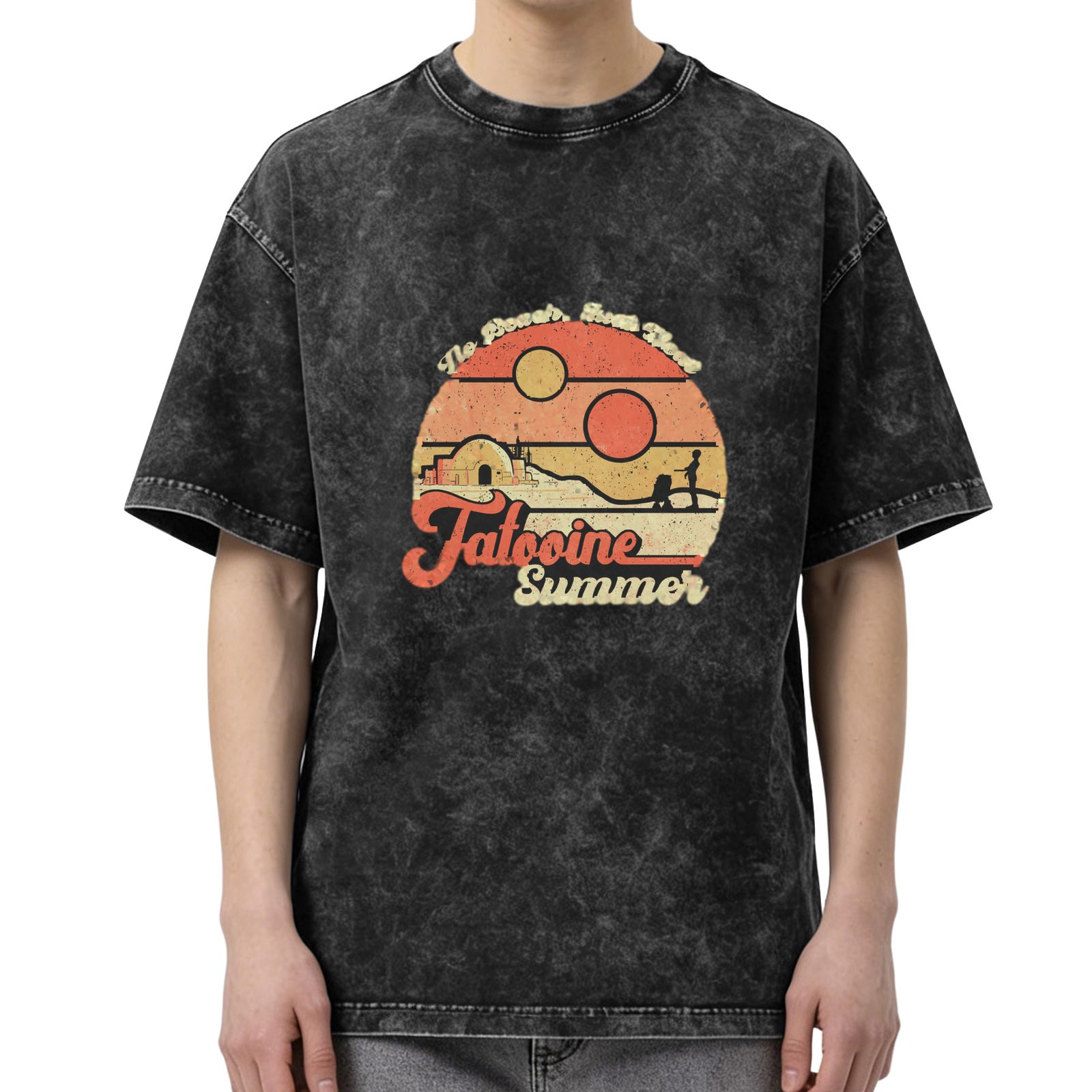 Star Wars Tatooine Summer Vintage Graphic Acid Wash T-Shirt