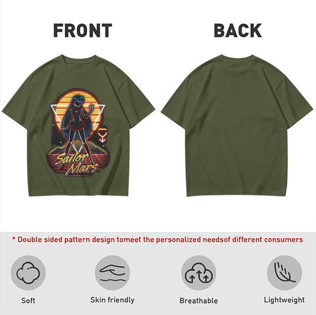 Sailor Mars Retro Synthwave Graphic T-Shirt Design