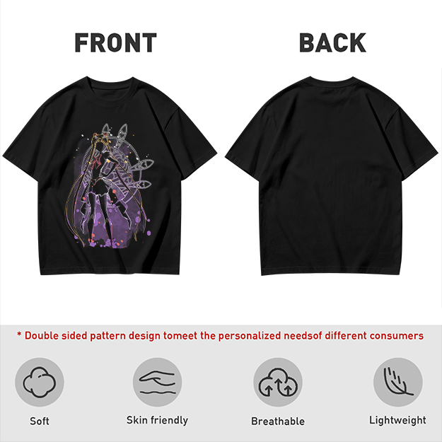 Olive T-Shirt with Sailor Moon Silhouette Graphic Print