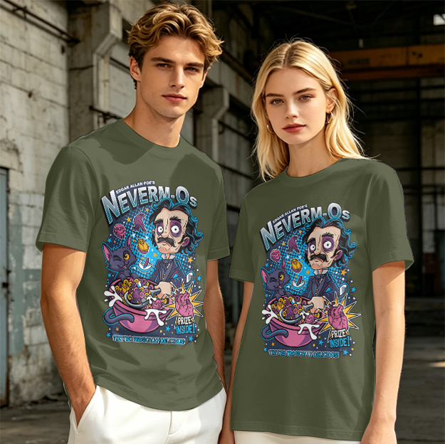 Edgar Allan Poe's Neverm-Os Cereal Graphic T-Shirt
