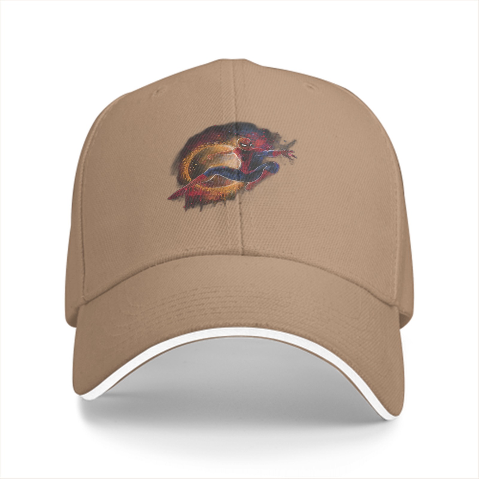Black baseball cap with Spider-Man dynamic action graphic