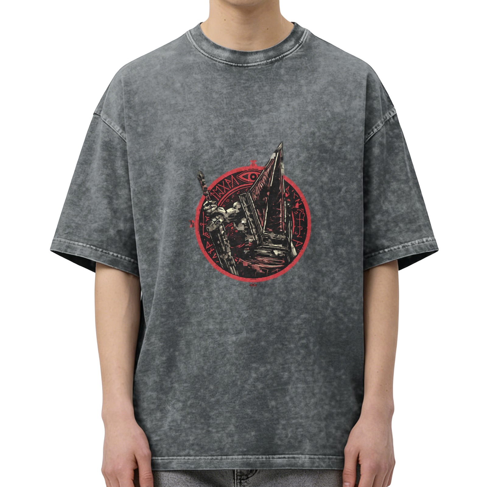 Silent Hill Pyramid Head Graphic Stonewashed Black T-Shirt