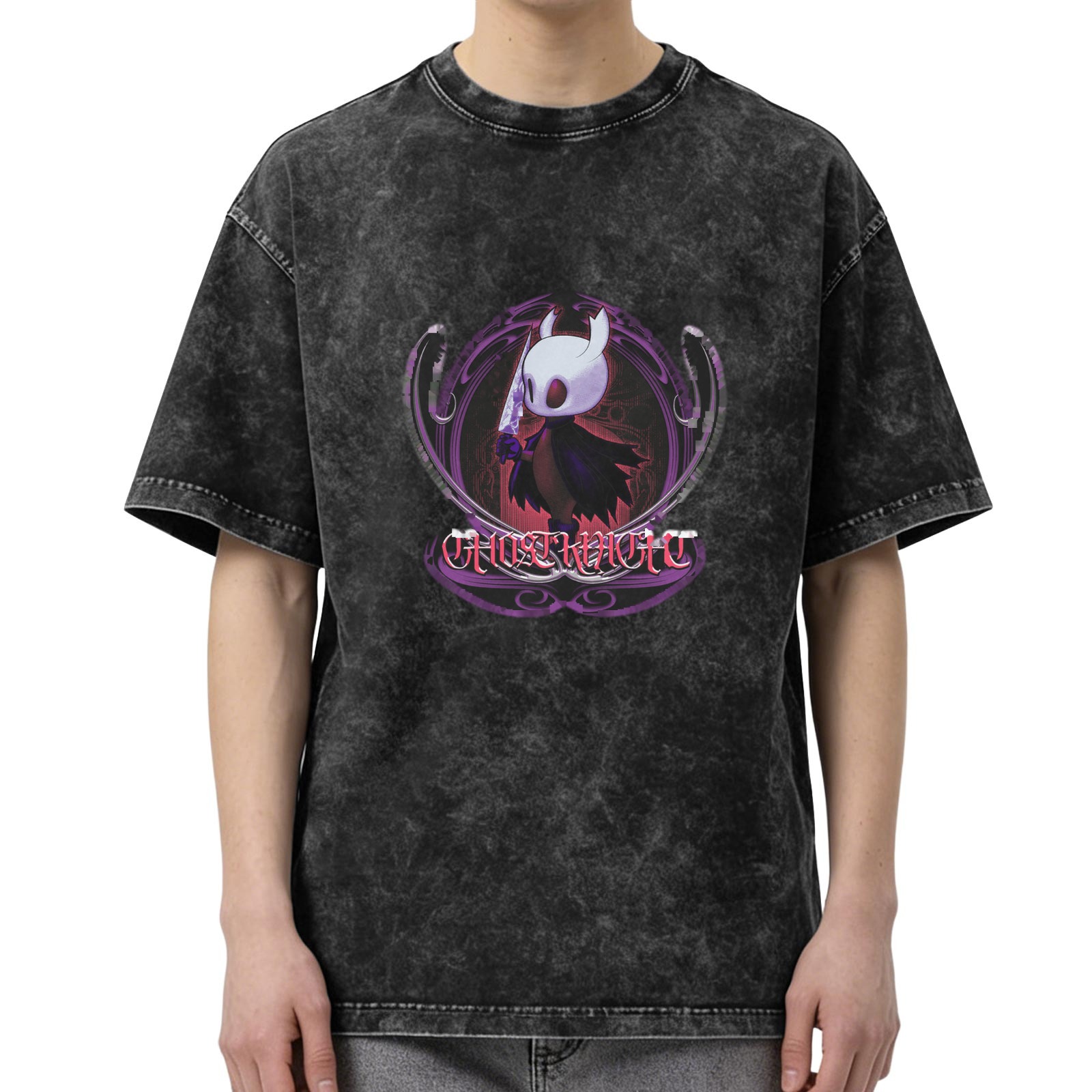 Hollow Knight Ghost Knight Graphic Dark Wash T-Shirt