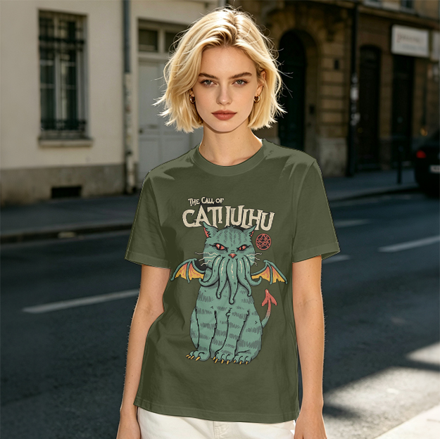 The Call of Cthulhu Cat Graphic T-Shirt