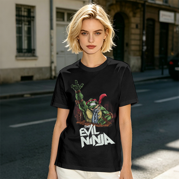 Olive T-Shirt With Evil Ninja Turtle Graphic Print
