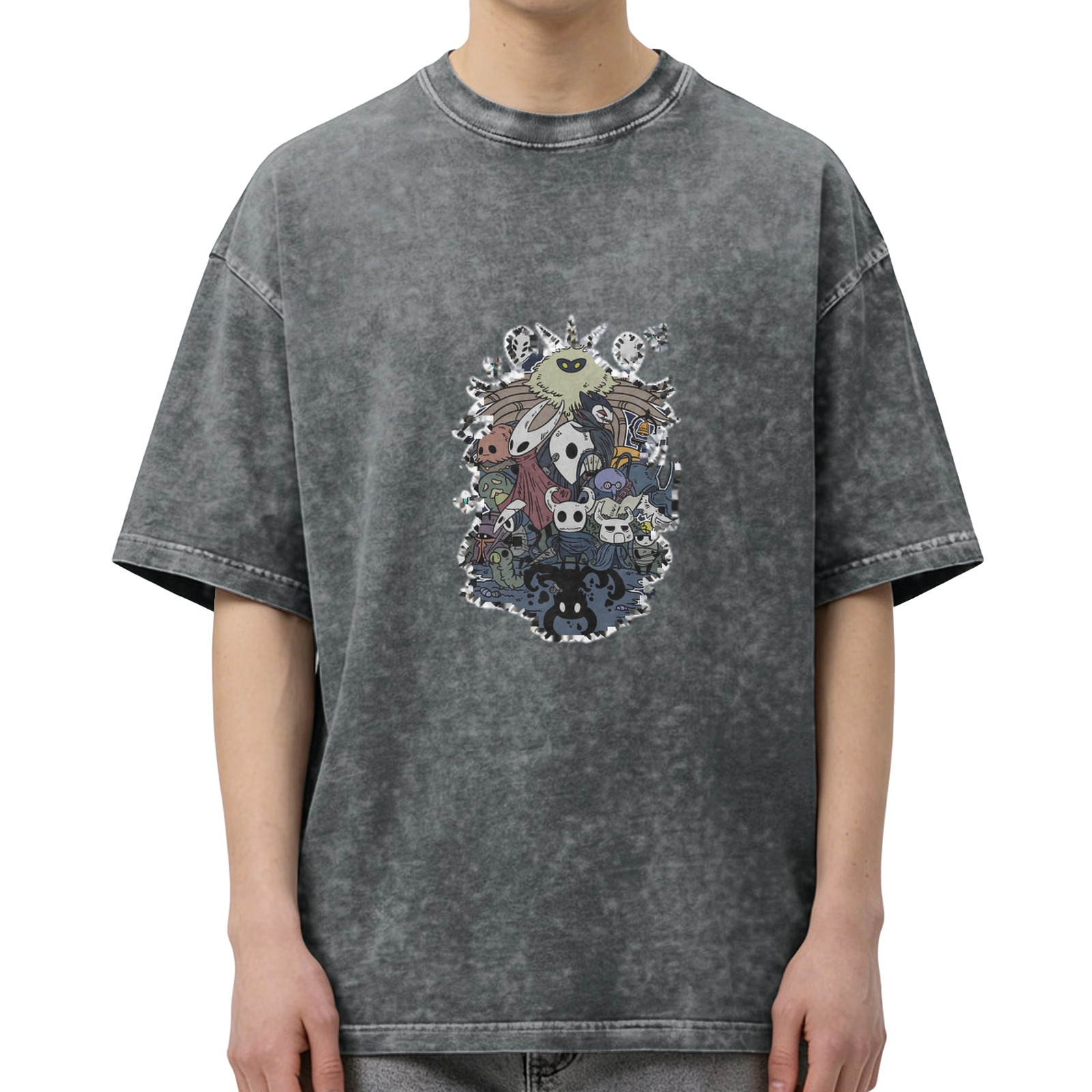 Hollow Knight Characters Group Graphic Vintage Wash T-Shirt