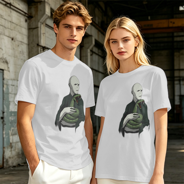 Olive T-shirt with Voldemort and Nagini Graphic Print