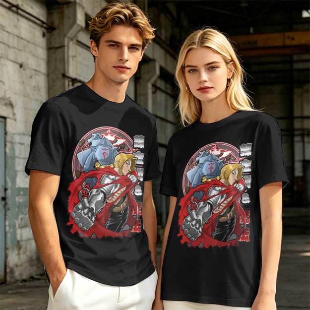 Fullmetal Alchemist Elric Brothers Graphic T-Shirt Design