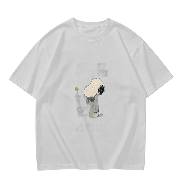Olive Green T-Shirt With Snoopy Graphic Print