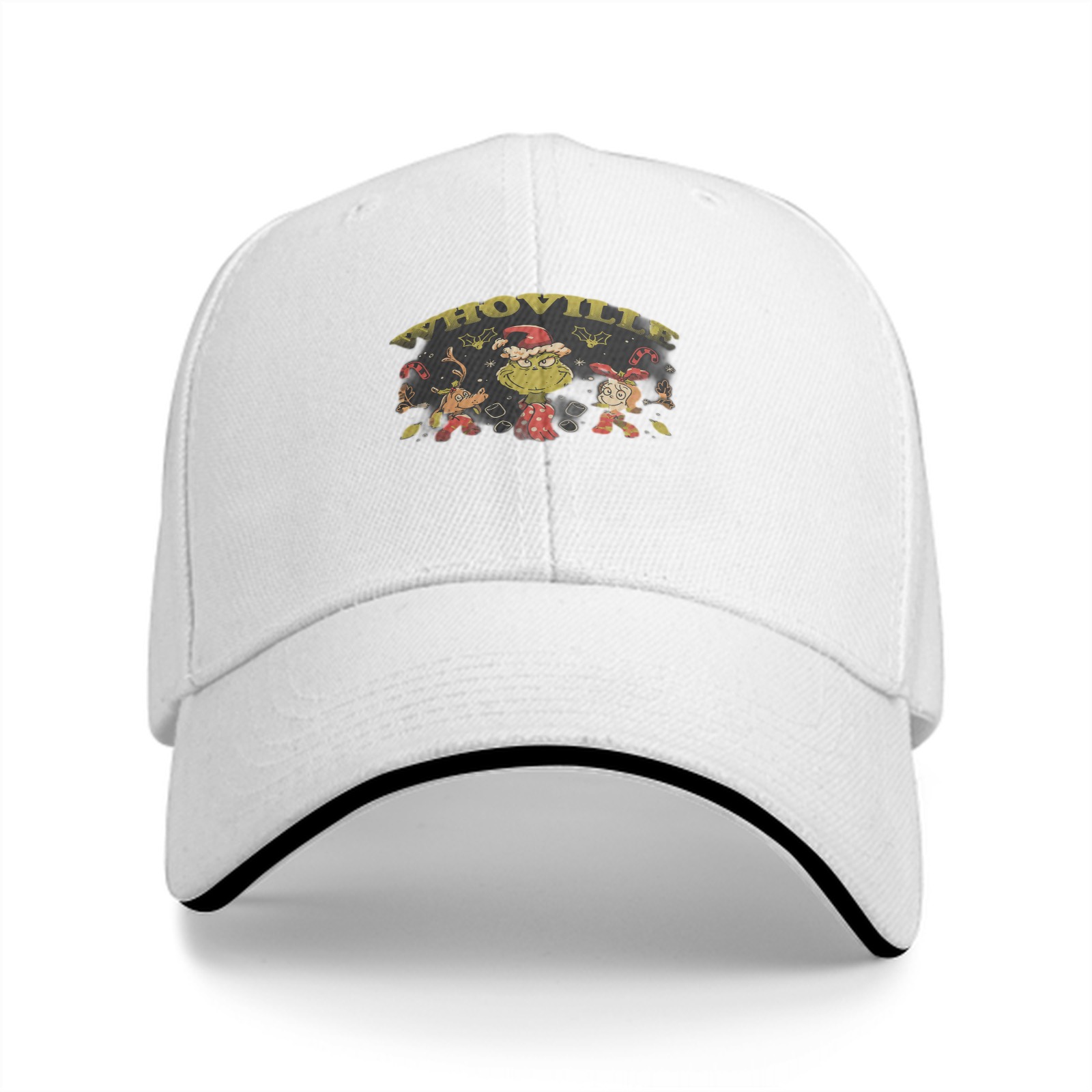 Whoville Christmas Themed Baseball Cap With Grinch And Friends