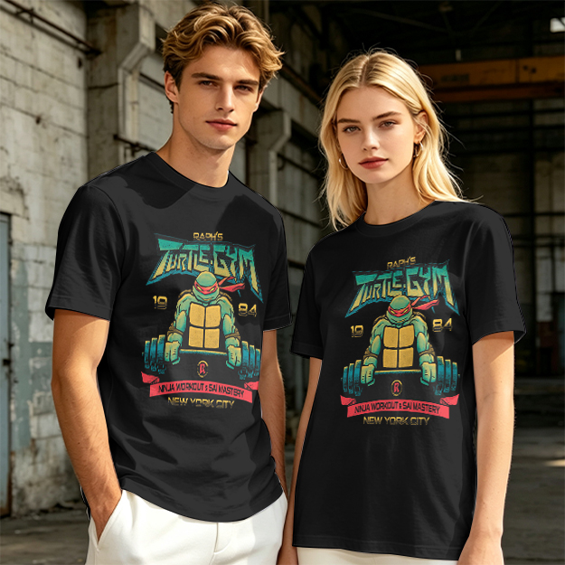Olive T-shirt with Teenage Mutant Ninja Turtle Gym Print