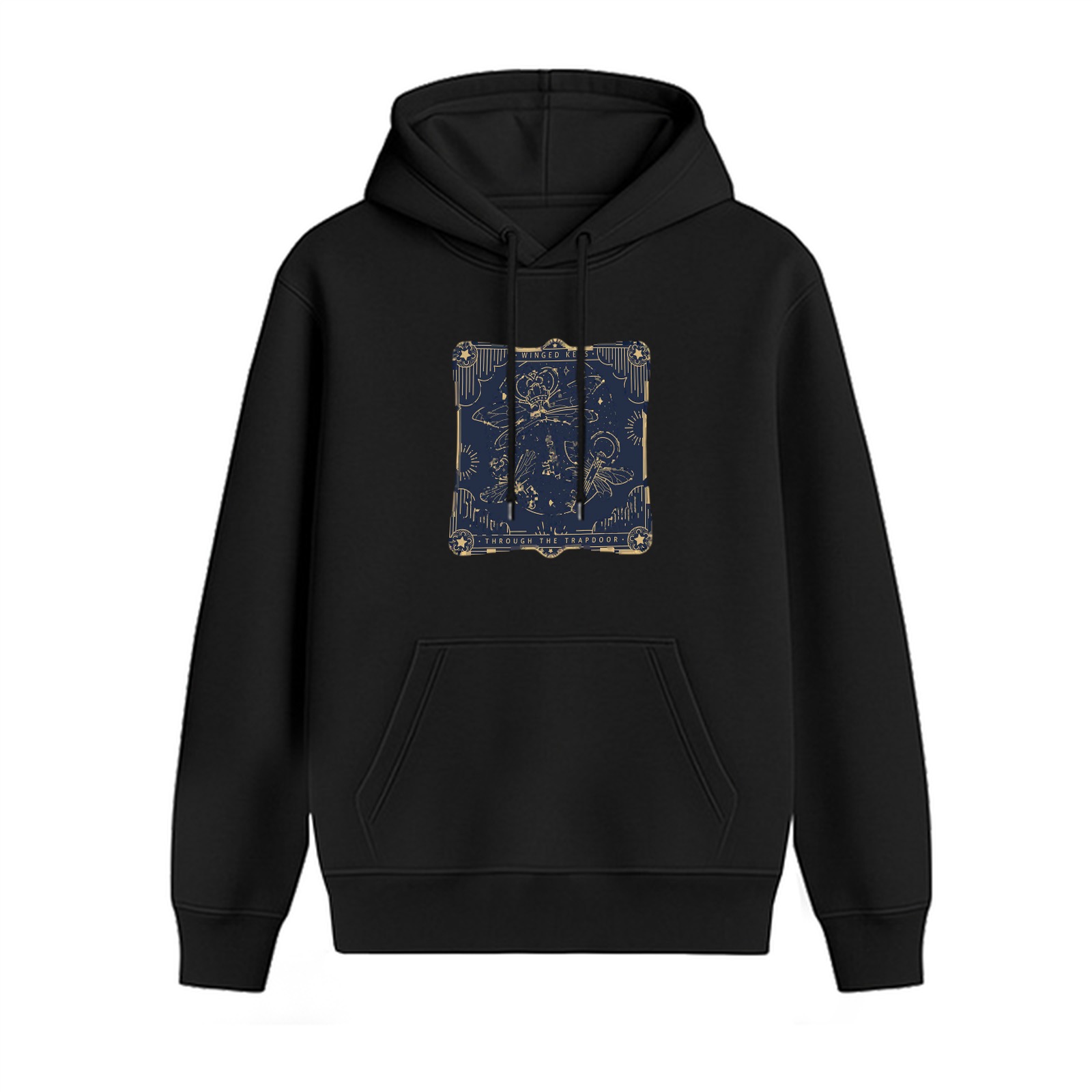 Black Hoodie With Celestial Constellation Graphic Print