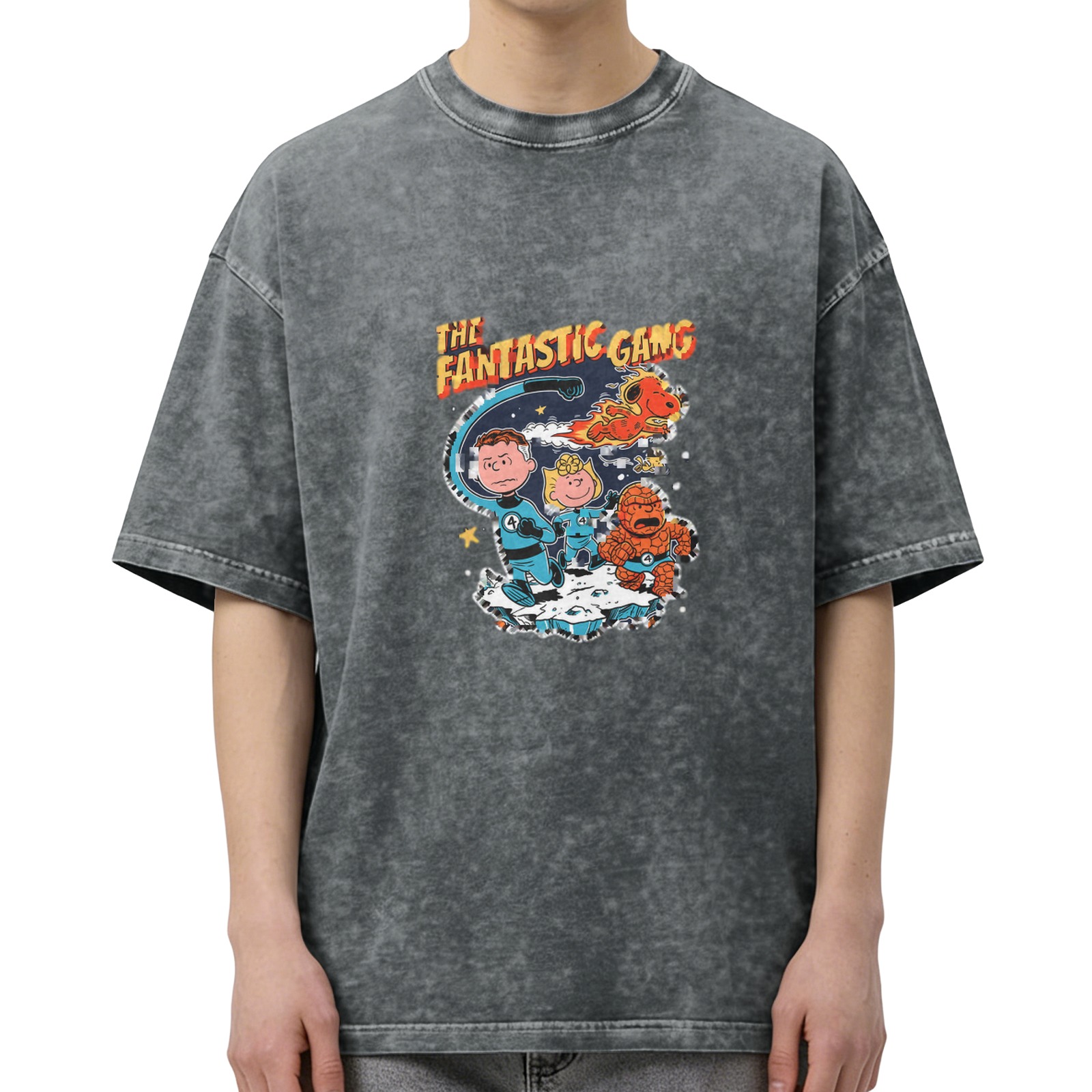 The Fantastic Gang Peanuts Superhero Graphic Vintage T-Shirt
